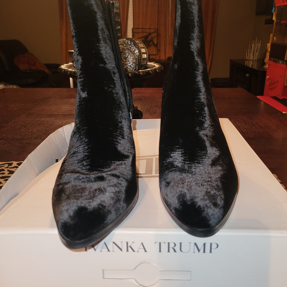 Ivanka Trump Black Velvet Women's Boots